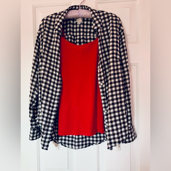 SOLD AS A FREE ITEM Women’s Black & White Plaid Shirt | Button Down | Size Small - Picture 6 of 13
